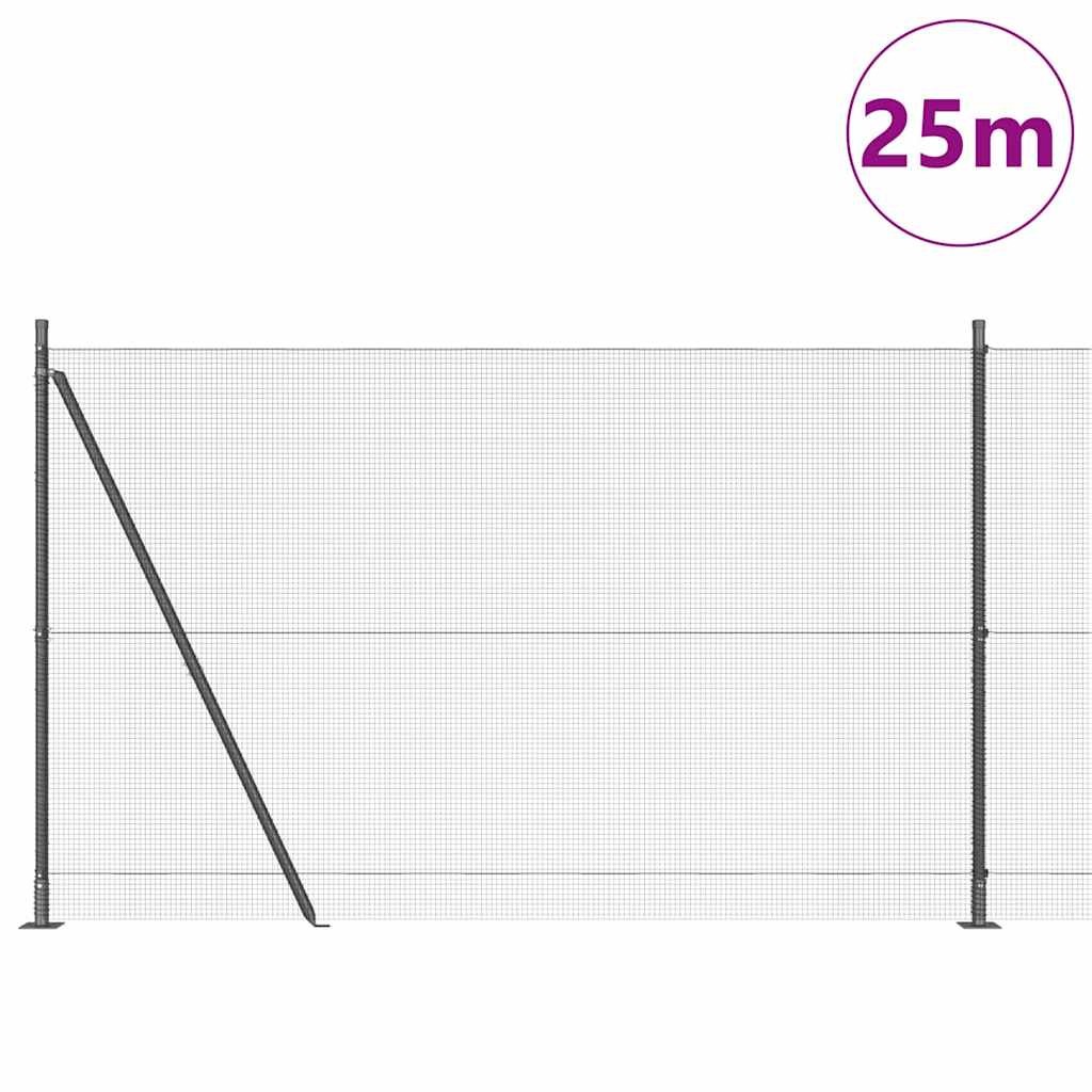 Palo della recinzione Grigio 25 x 1,5 m (12 x 12 mm mesh)