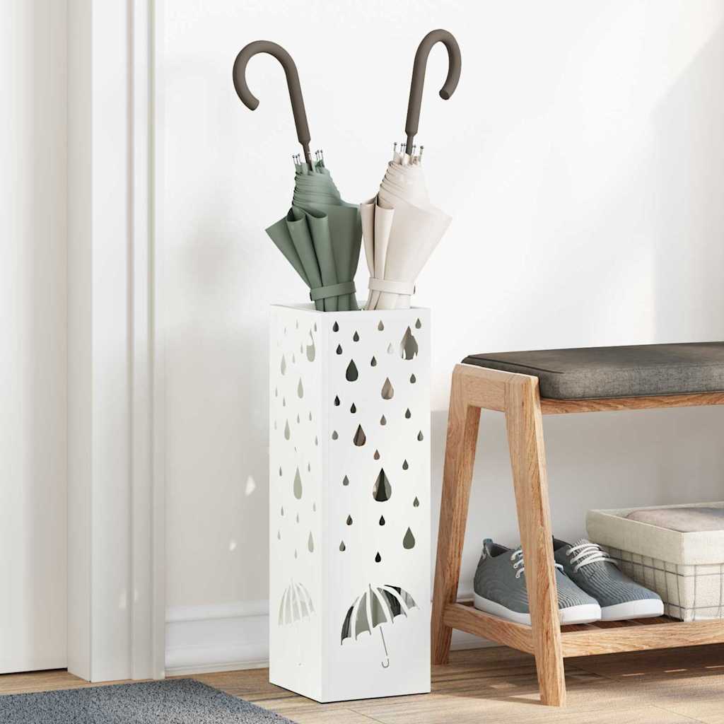 Supporto per Ombrellone Bianco 15,5 x 15,5 x 49 cm Metallo