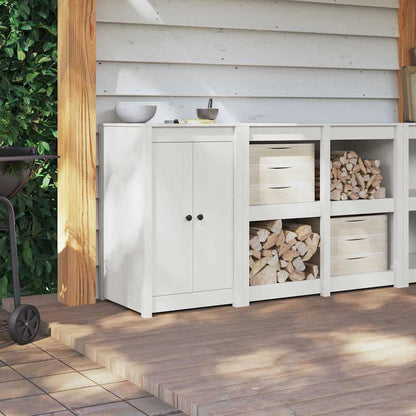 Porta da cucina Bianco 50 x 9 x 82 cm Legno massello di pino
