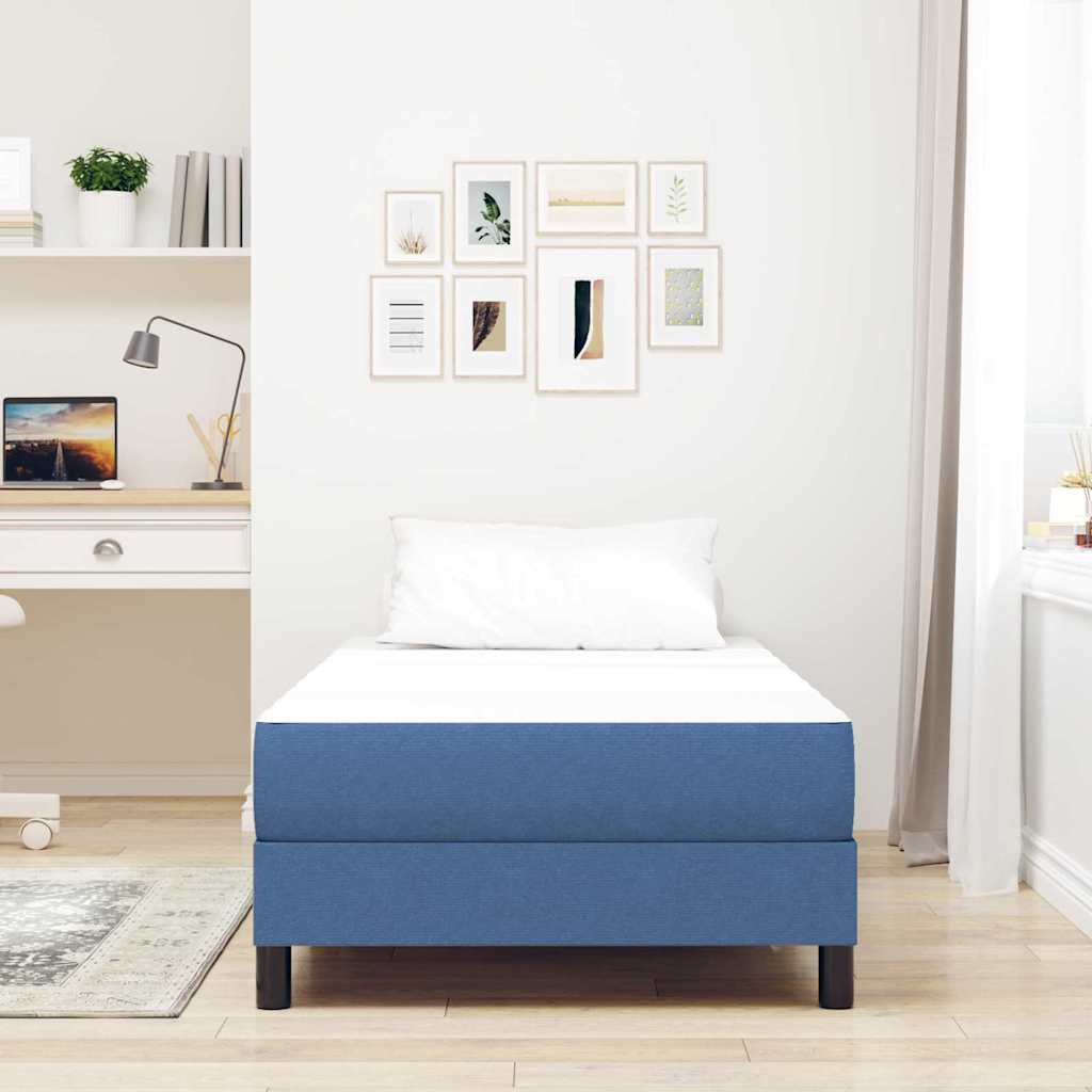 Materasso da Letto con materasso Blu 90 x 190 cm Tessuto
