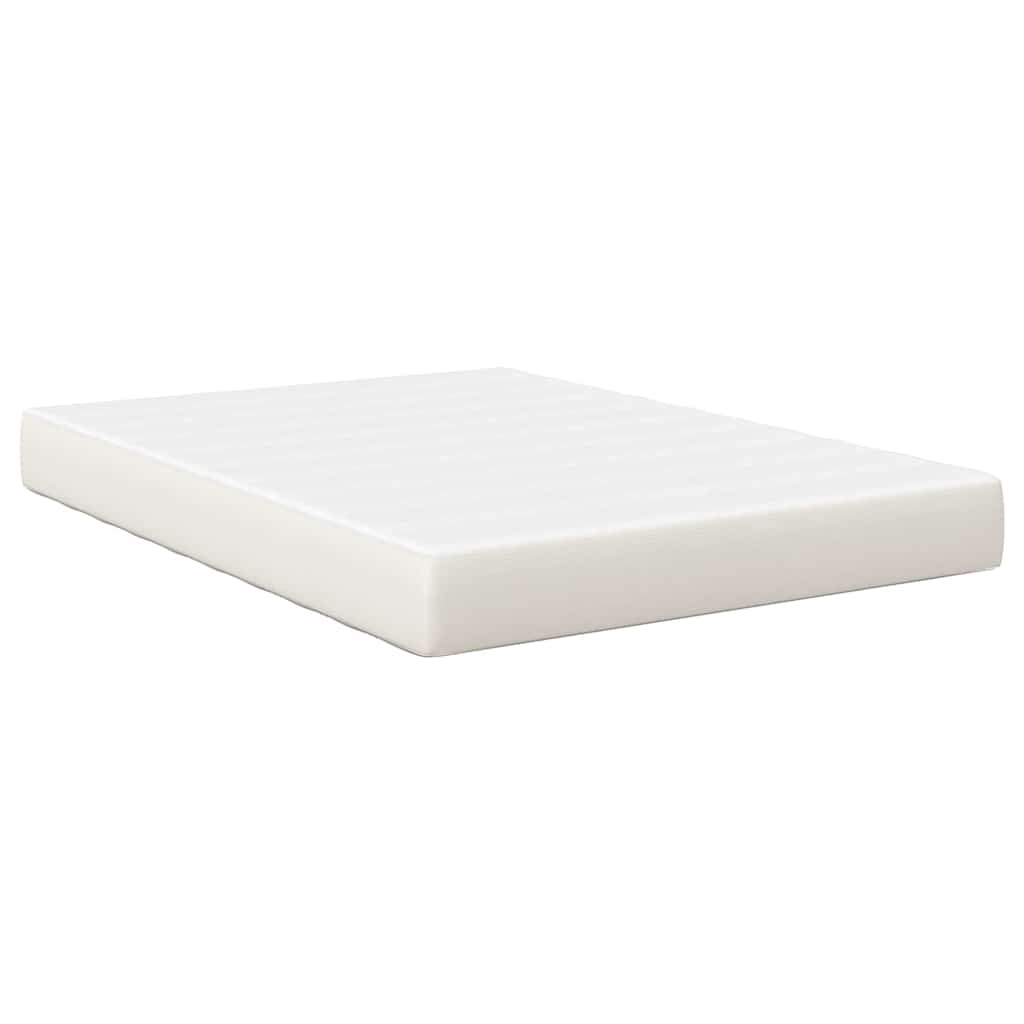 Materasso da Letto con materasso Crema 140 x 200 cm Tessuto