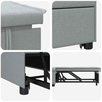 Divano Letto Estraibile Grigio chiaro 194 x 50 x 82 cm Tessuto
