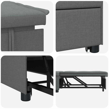 Divano Letto Estraibile Grigio scuro 194 x 50 x 82 cm Tessuto
