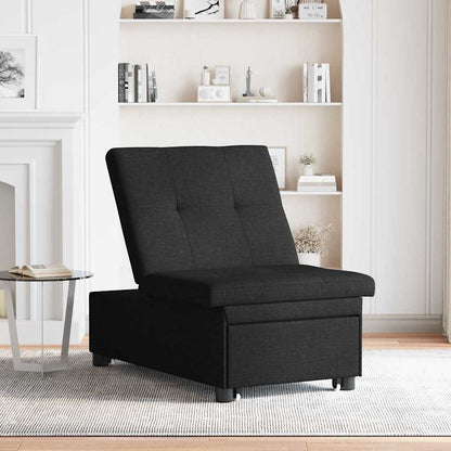 Divano Letto Estraibile Nero 194 x 50 x 82 cm Tessuto