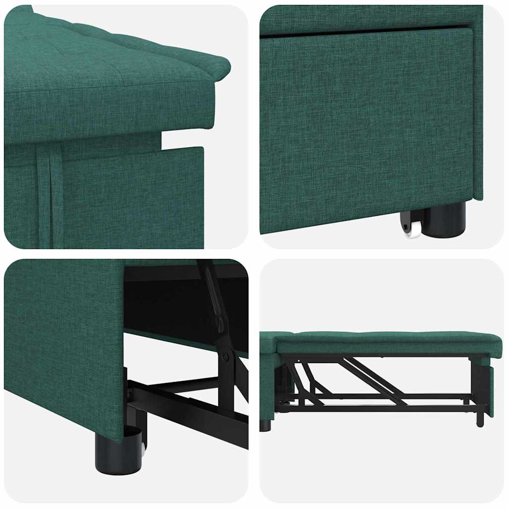 Divano Letto Estraibile Verde Scuro 194 x 50 x 82 cm Tessuto
