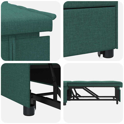 Divano Letto Estraibile Verde Scuro 194 x 50 x 82 cm Tessuto