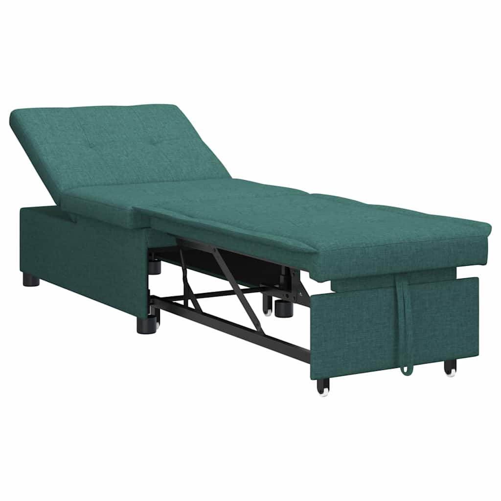 Divano Letto Estraibile Verde Scuro 194 x 50 x 82 cm Tessuto