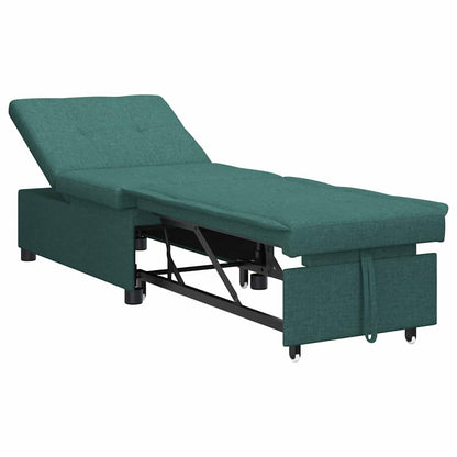 Divano Letto Estraibile Verde Scuro 194 x 50 x 82 cm Tessuto