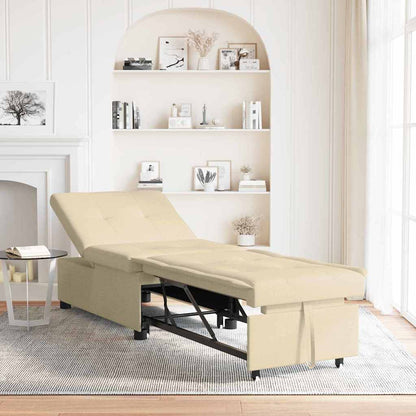 Divano Letto Estraibile Crema 194 x 50 x 82 cm Tessuto