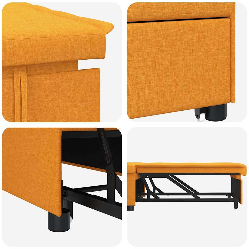 Divano Letto Estraibile Giallo Scuro 194 x 50 x 82 cm Tessuto