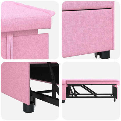 Divano Letto Estraibile Rosa 194 x 50 x 82 cm Tessuto