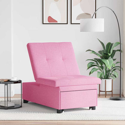Divano Letto Estraibile Rosa 194 x 50 x 82 cm Tessuto