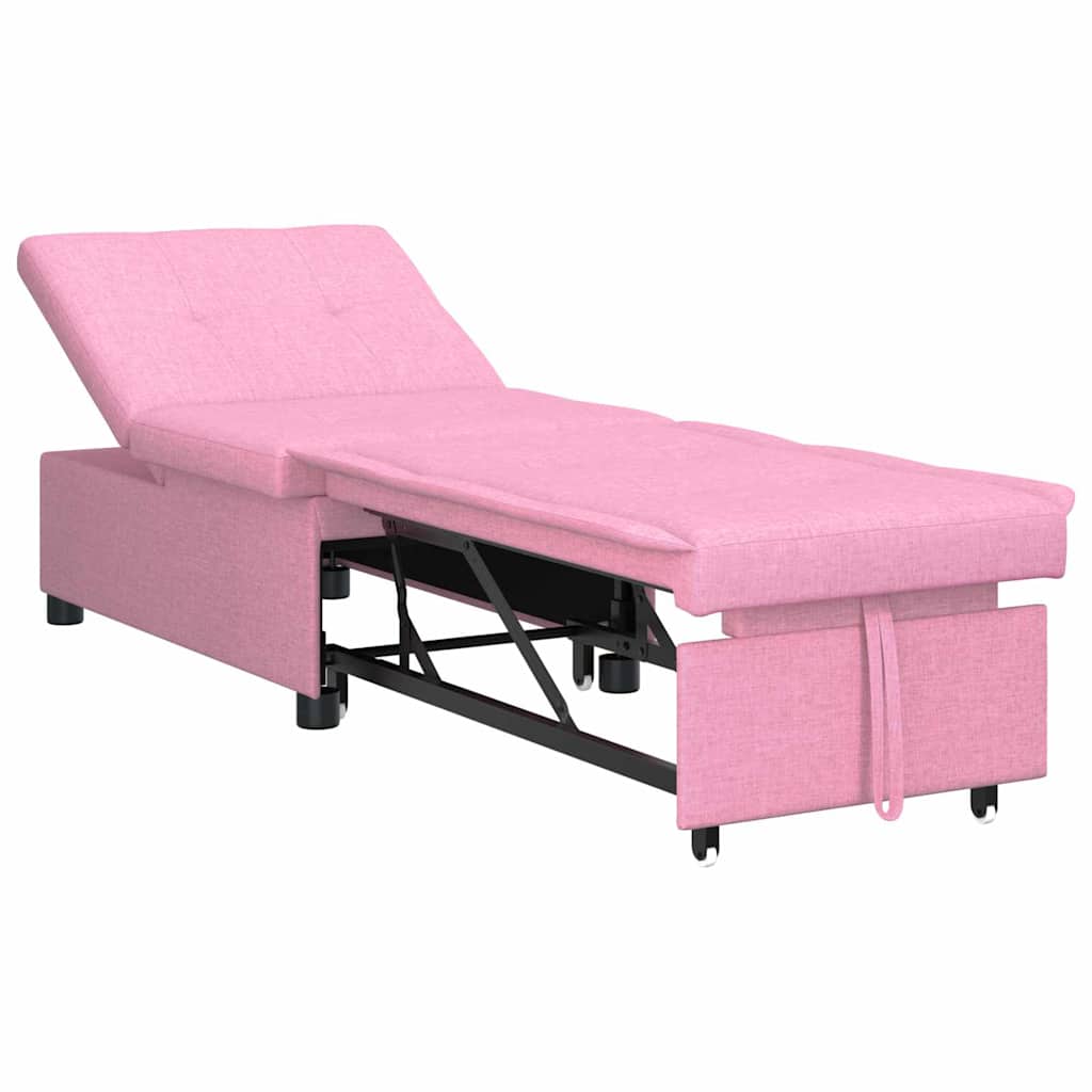 Divano Letto Estraibile Rosa 194 x 50 x 82 cm Tessuto