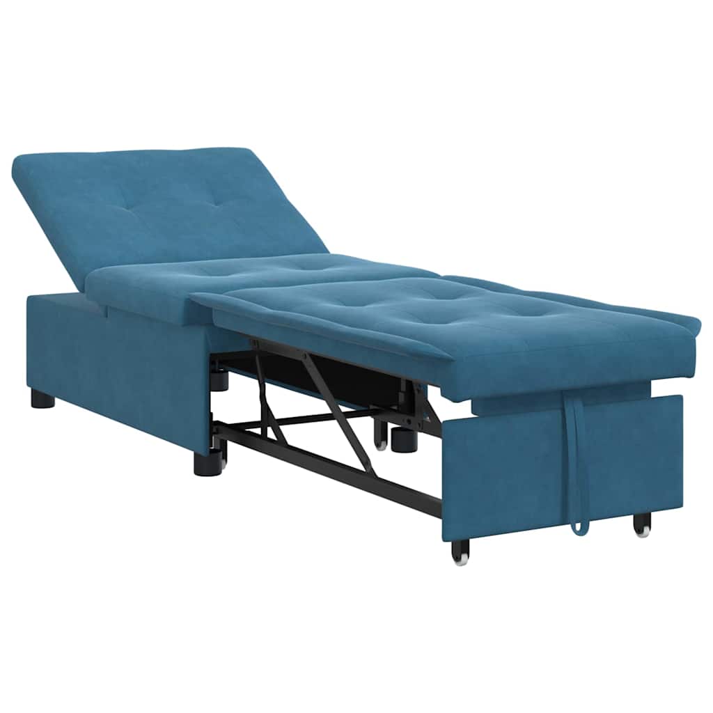 Divano letto Blu 194 x 67 x 82 cm Velluto