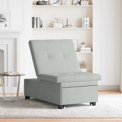 Divano letto Grigio chiaro 194 x 67 x 82 cm Velluto
