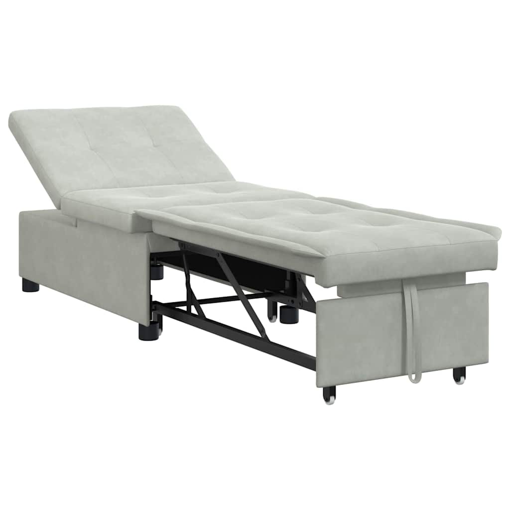 Divano letto Grigio chiaro 194 x 67 x 82 cm Velluto