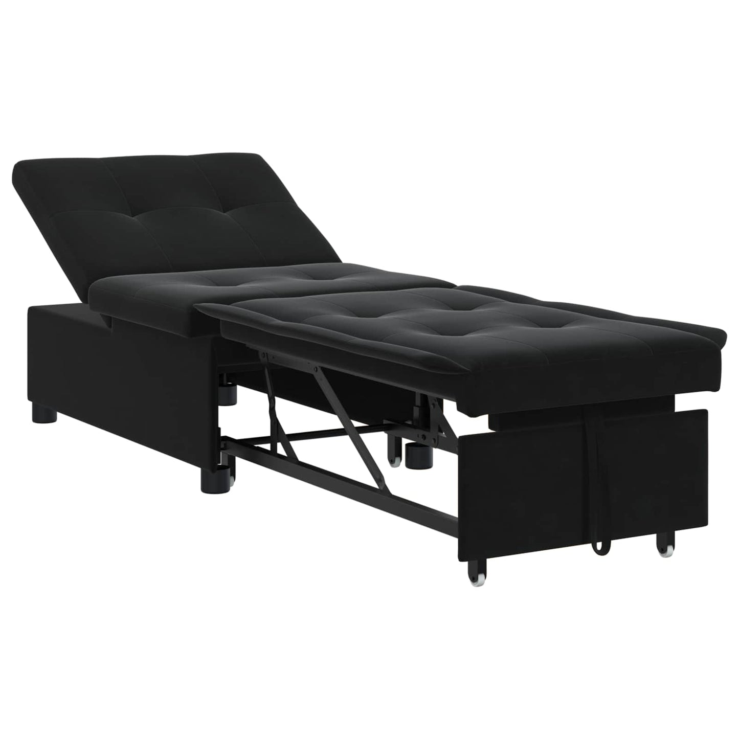 Divano letto Nero 194 x 67 x 82 cm Velluto