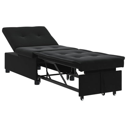 Divano letto Nero 194 x 67 x 82 cm Velluto