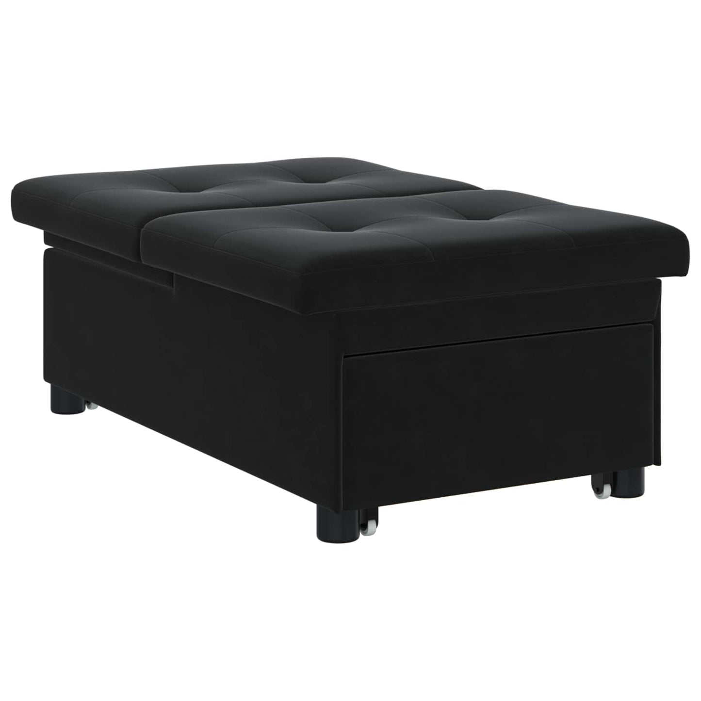 Divano letto Nero 194 x 67 x 82 cm Velluto