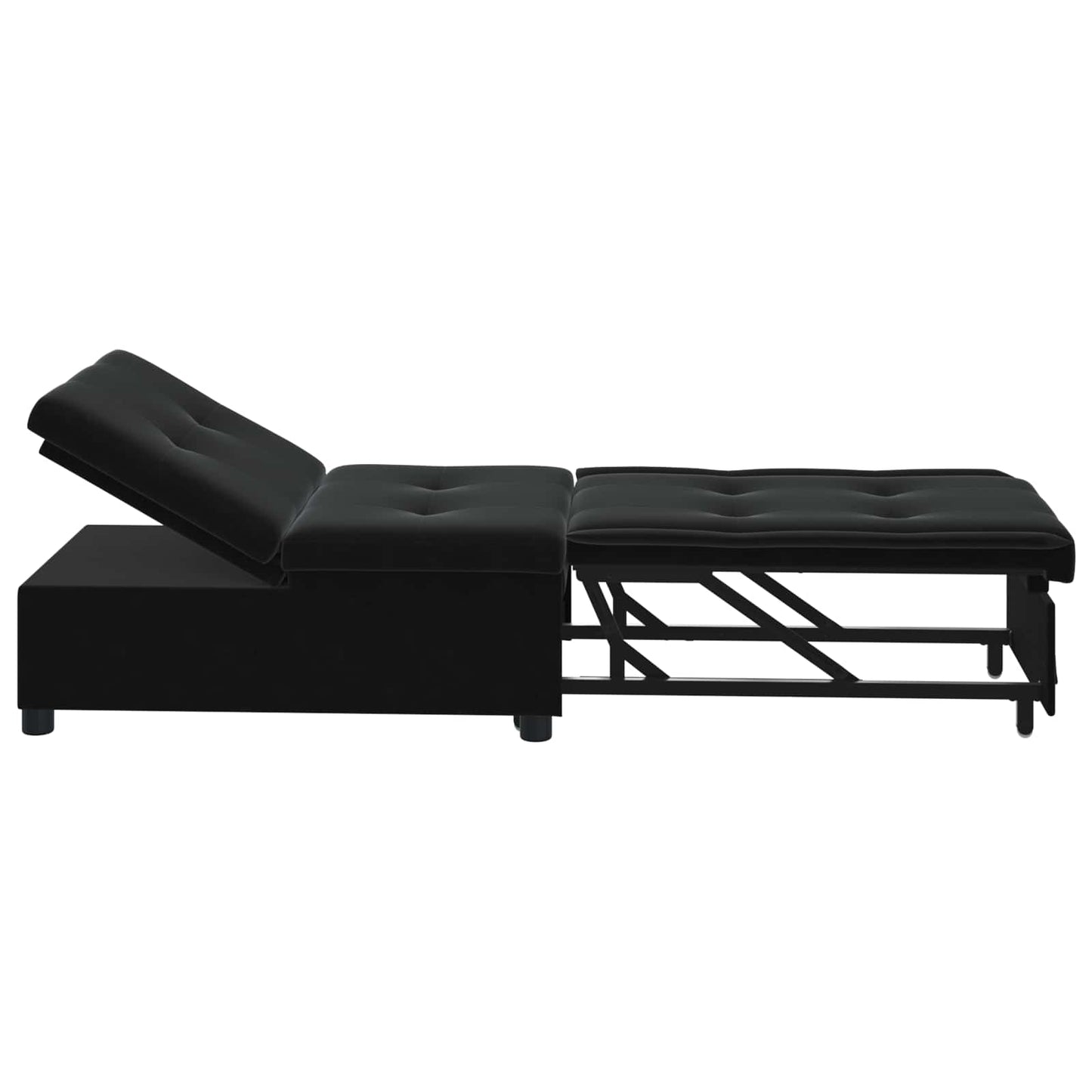Divano letto Nero 194 x 67 x 82 cm Velluto