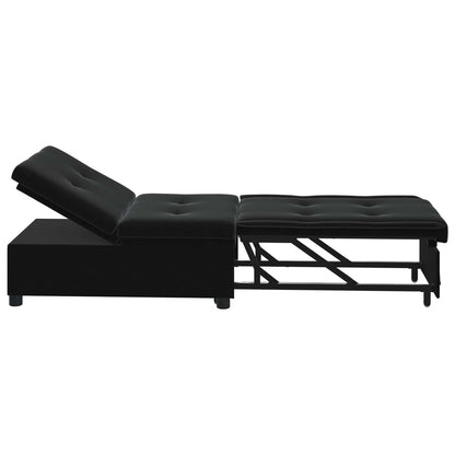Divano letto Nero 194 x 67 x 82 cm Velluto