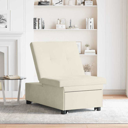 Divano letto Crema 194 x 67 x 82 cm Velluto
