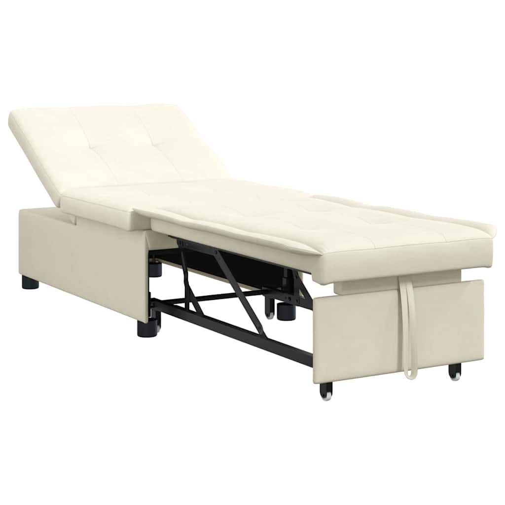 Divano letto Crema 194 x 67 x 82 cm Velluto