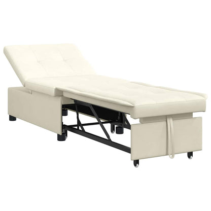 Divano letto Crema 194 x 67 x 82 cm Velluto