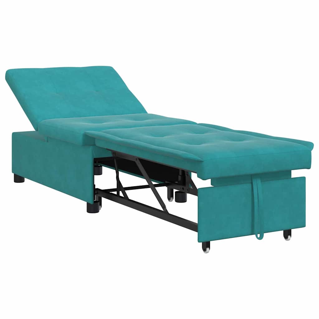 Divano letto Turchese 194 x 67 x 82 cm Velluto