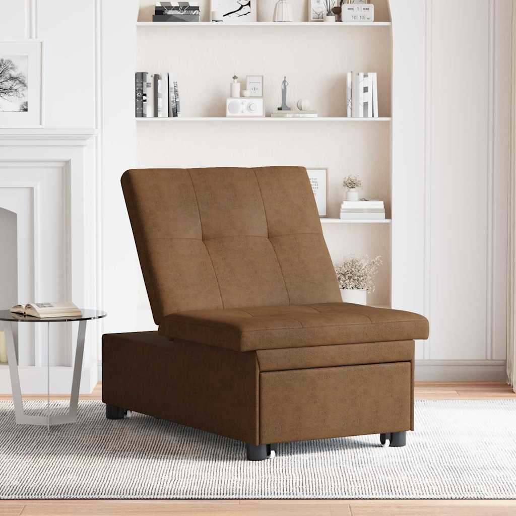 Divano letto Marrone 194 x 67 x 82 cm Tessuto Huahua