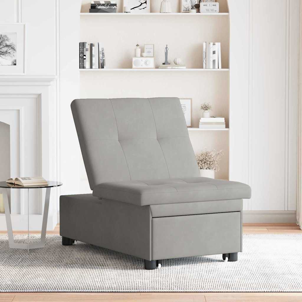 Divano Letto Estraibile Grigio chiaro 194 x 67 x 82 cm