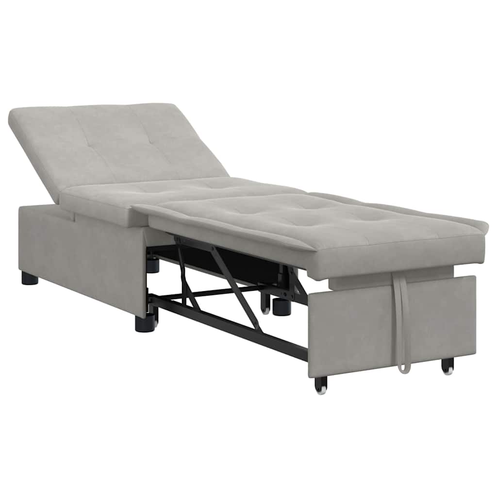 Divano Letto Estraibile Grigio chiaro 194 x 67 x 82 cm