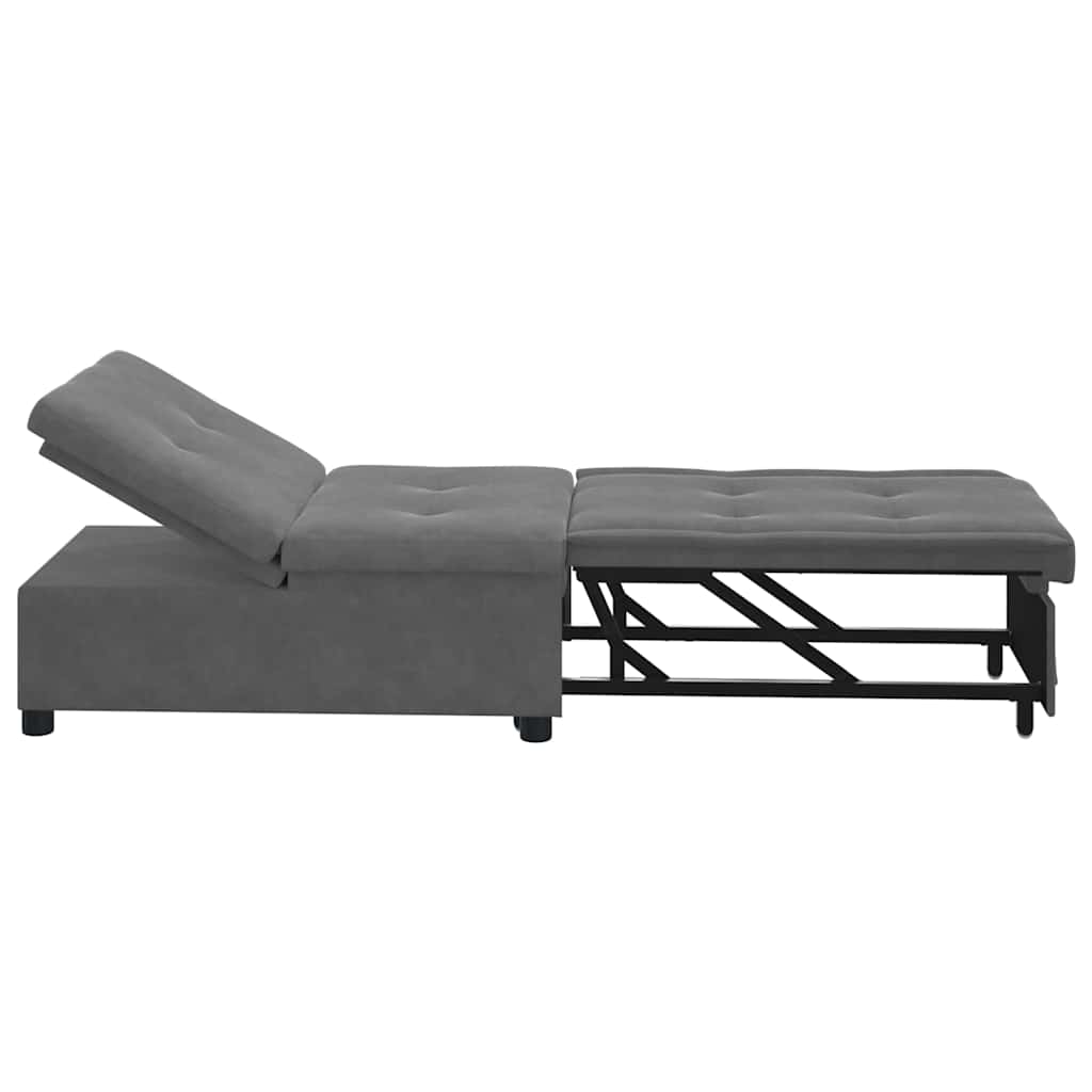 Divano Letto Estraibile Grigio scuro 194 x 67 x 82 cm