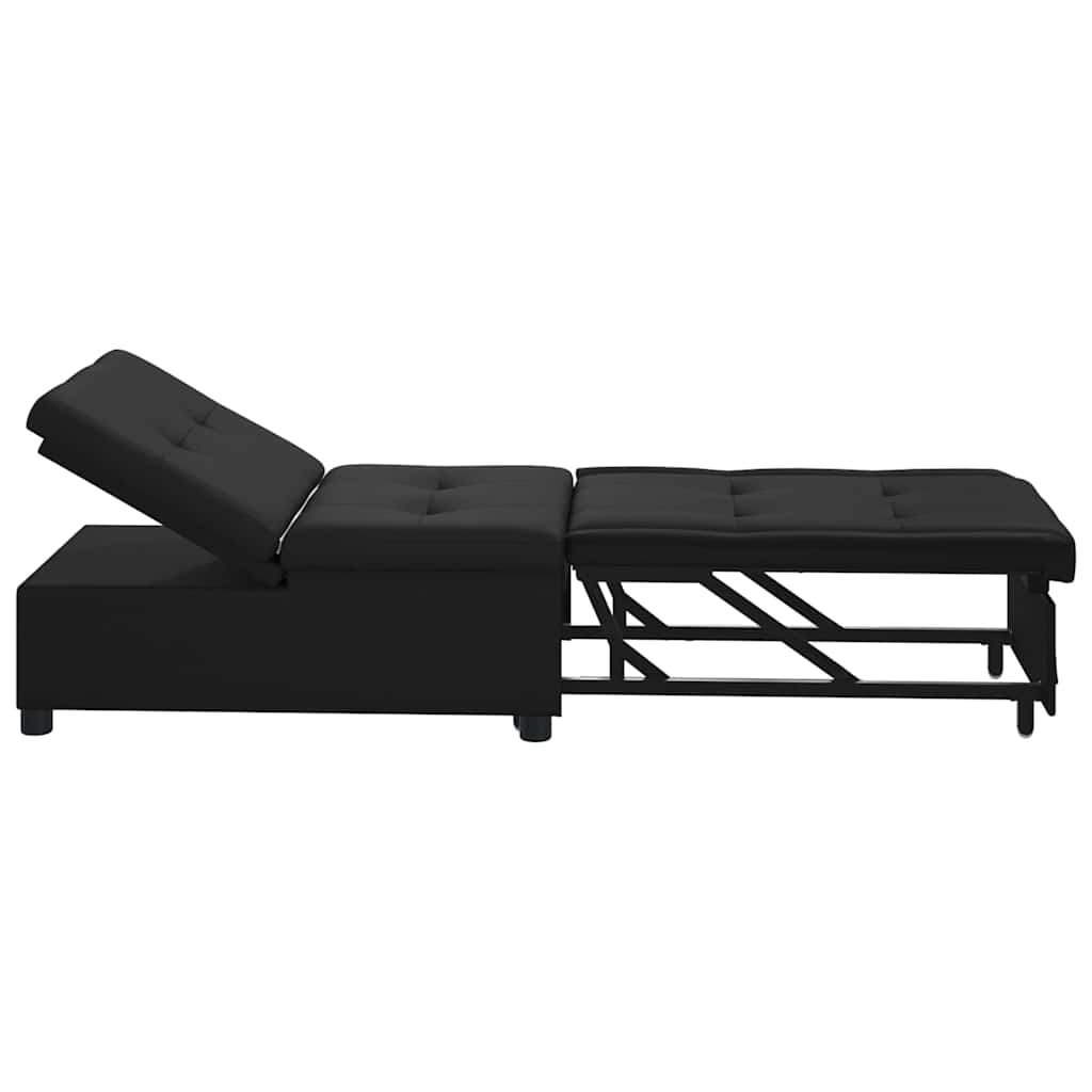 Divano Letto Estraibile Nero 194 x 67 x 82 cm Microfibra