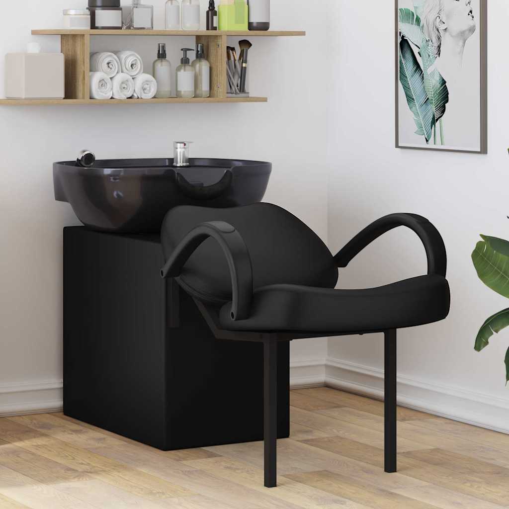 Sedia per Shampoo Nero 136 x 60 x 92 cm PVC