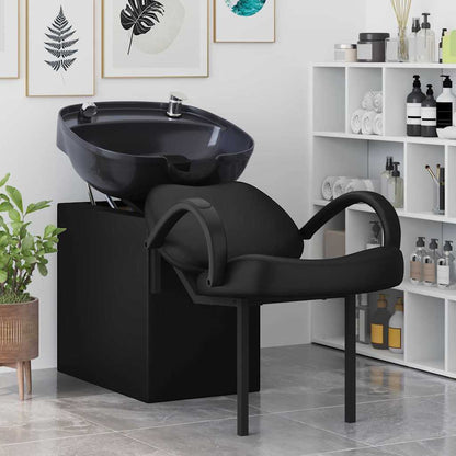 Sedia per Shampoo Nero 136 x 60 x 92 cm PVC