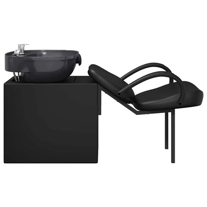 Sedia per Shampoo Nero 136 x 60 x 92 cm PVC