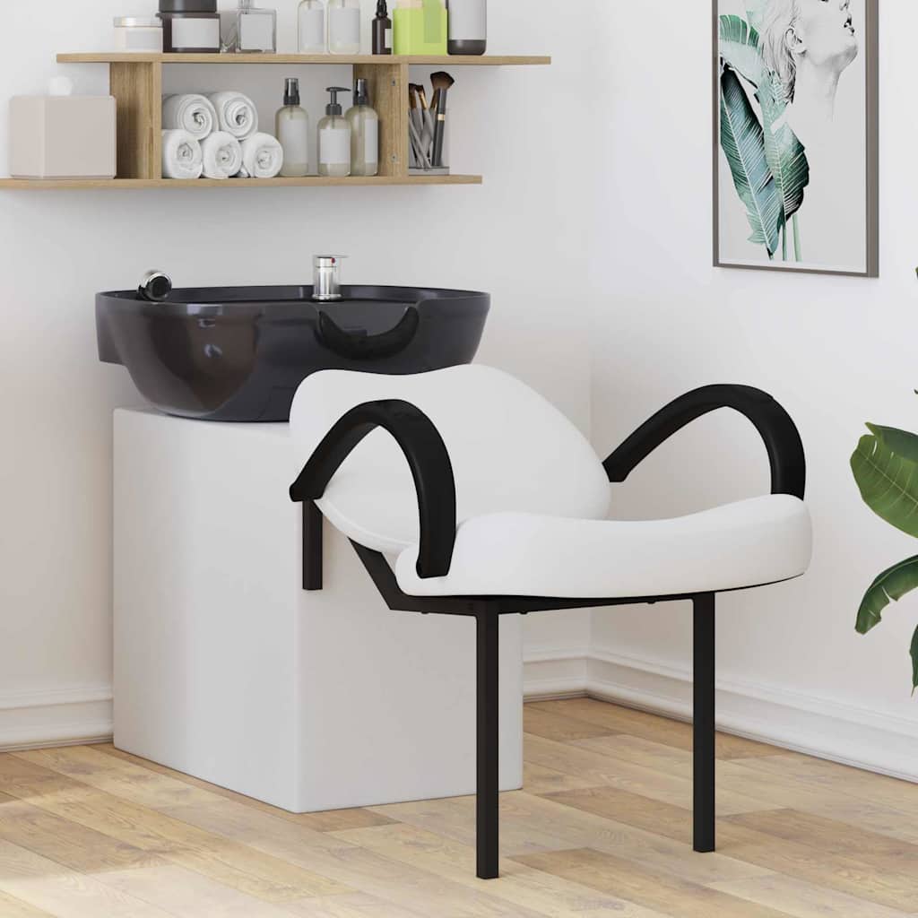 Sedia per Shampoo Bianco e Nero 136 x 60 x 92 cm PVC