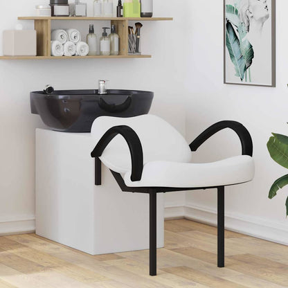 Sedia per Shampoo Bianco e Nero 136 x 60 x 92 cm PVC