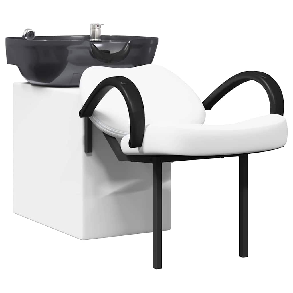 Sedia per Shampoo Bianco e Nero 136 x 60 x 92 cm PVC