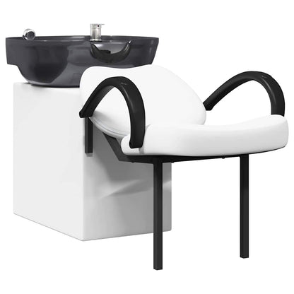 Sedia per Shampoo Bianco e Nero 136 x 60 x 92 cm PVC