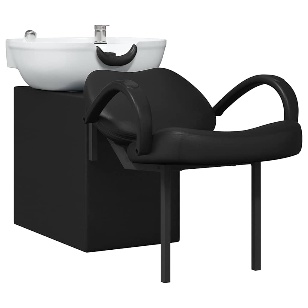 Sedia per Shampoo Nero e Bianco 136 x 60 x 92 cm PVC