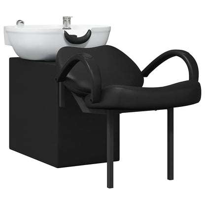 Sedia per Shampoo Nero e Bianco 136 x 60 x 92 cm PVC