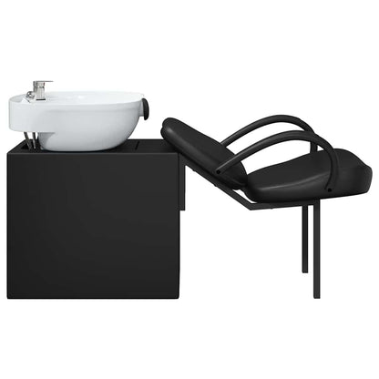 Sedia per Shampoo Nero e Bianco 136 x 60 x 92 cm PVC