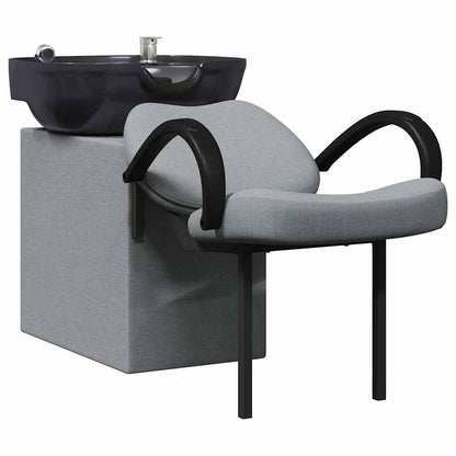 Sedia per Shampoo Grigio Chiaro e Nero 63 x 141 x 92 cm Tessuto
