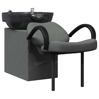 Sedia per Shampoo Grigio Scuro e Nero 63 x 141 x 92 cm Tessuto