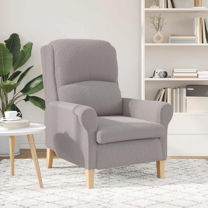 poltrona Grigio chiaro 76 x 94 x 102 cm Tessuto Sherpa morbido