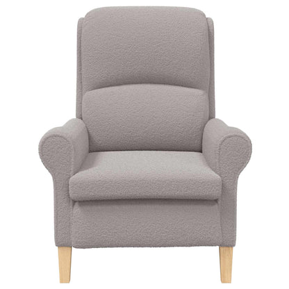 poltrona Grigio chiaro 76 x 94 x 102 cm Tessuto Sherpa morbido