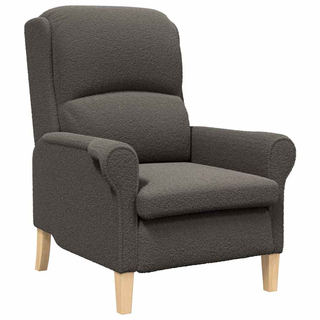 poltrona Grigio scuro 76 x 94 x 102 cm Tessuto Sherpa morbido