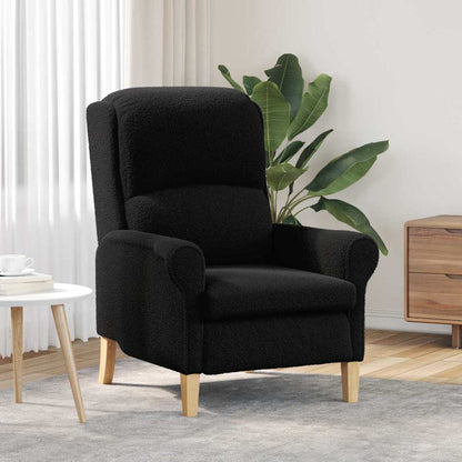 poltrona Nero 76 x 94 x 102 cm Tessuto Sherpa morbido